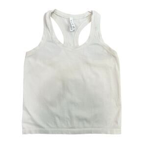 Athleta Momentum Seamless Racerback Tank Ribbed Shimmer Gold Active Top Sz M